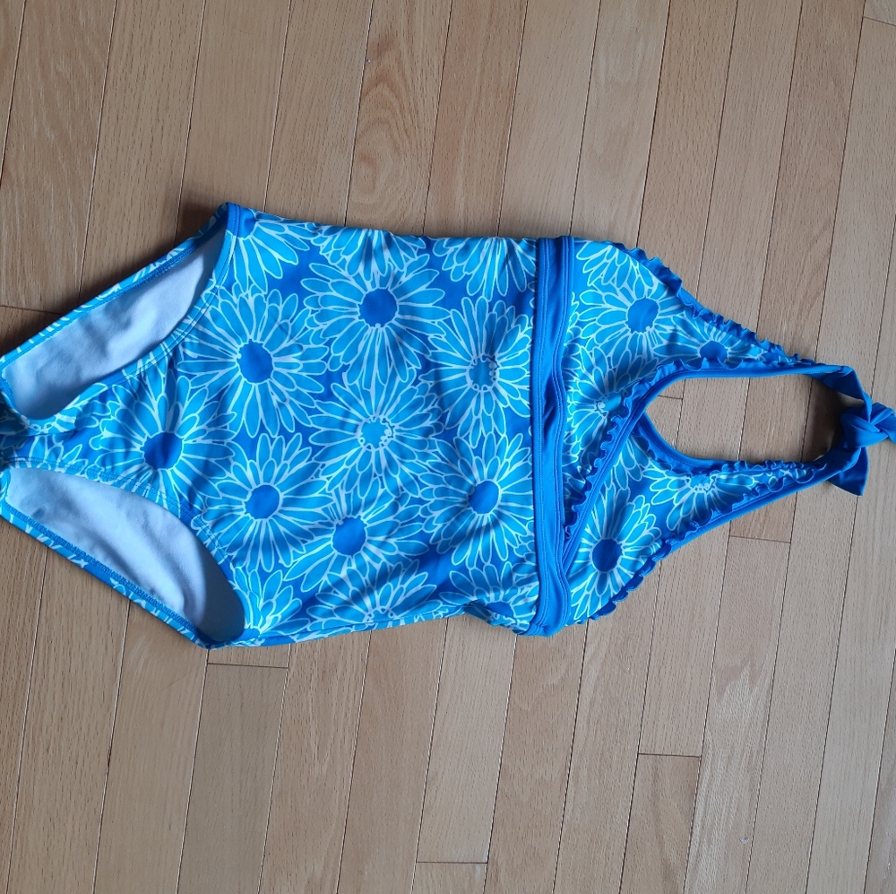 Blue floral swimsuit